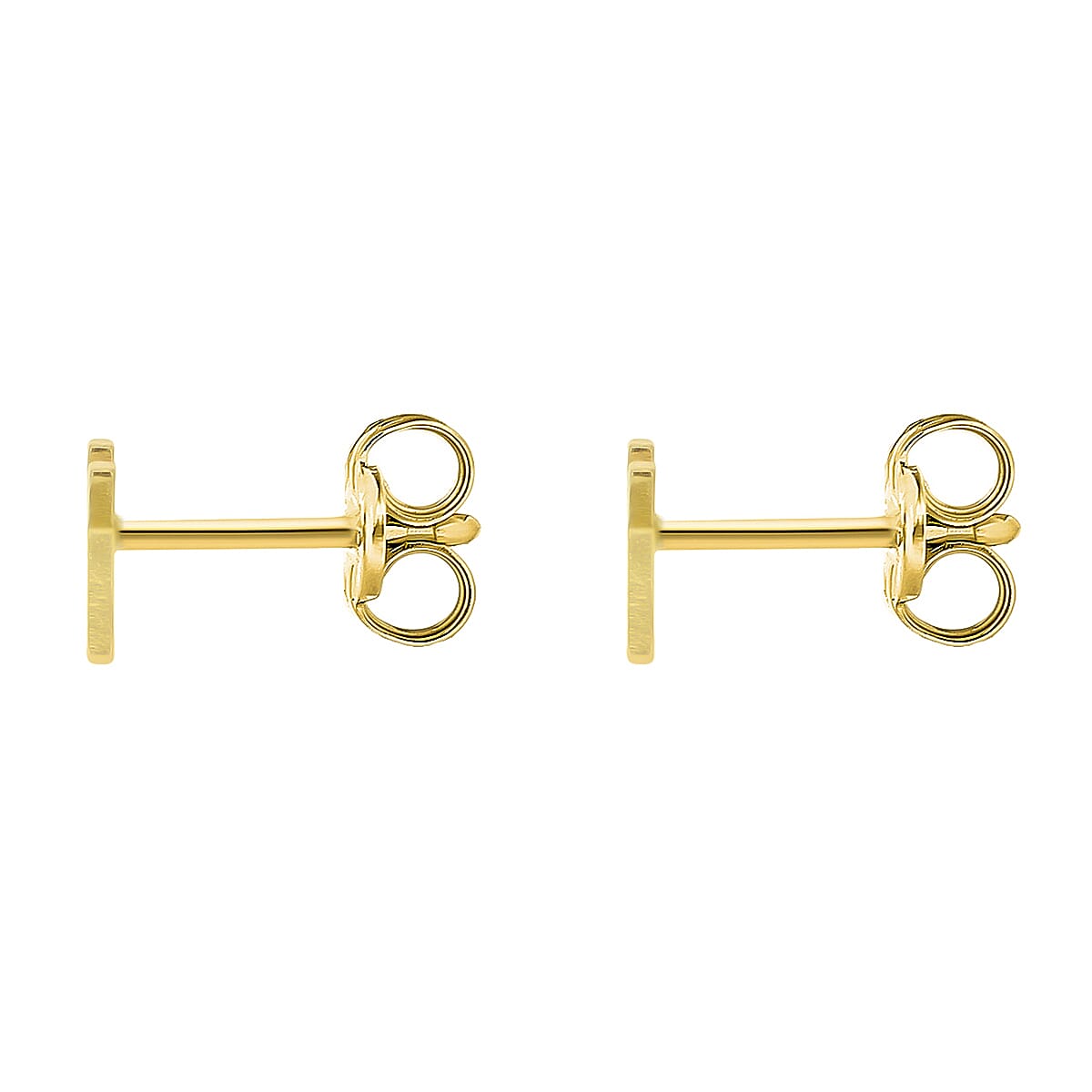 9K Yellow Gold 4mm X 5mm 'K' Initial Stud Earrings