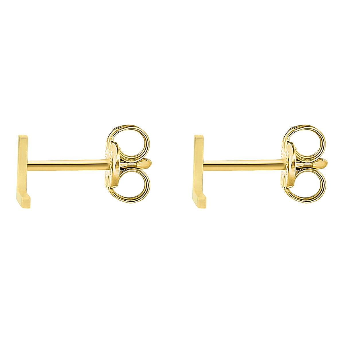 9K Yellow Gold 3.5mm X 5mm 'L' Initial Stud Earrings