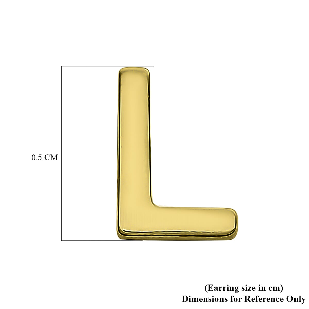 9K Yellow Gold 3.5mm X 5mm 'L' Initial Stud Earrings