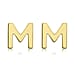 9K Yellow Gold 5mm X 5mm 'M' Initial Stud Earrings