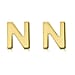 9K Yellow Gold 4mm X 5mm 'N' Initial Stud Earrings