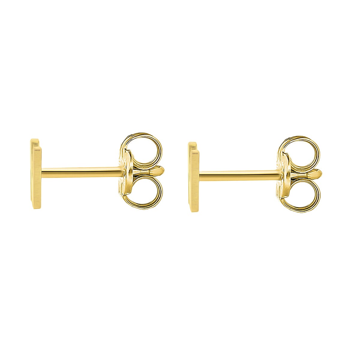 9K Yellow Gold 4mm X 5mm 'N' Initial Stud Earrings