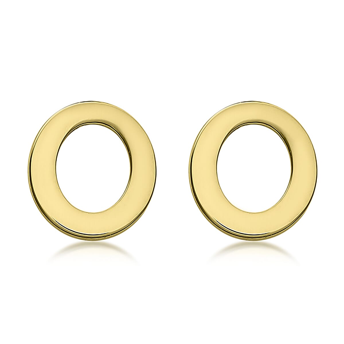 9K Yellow Gold 4.5mm X 5mm 'O' Initial Stud Earrings