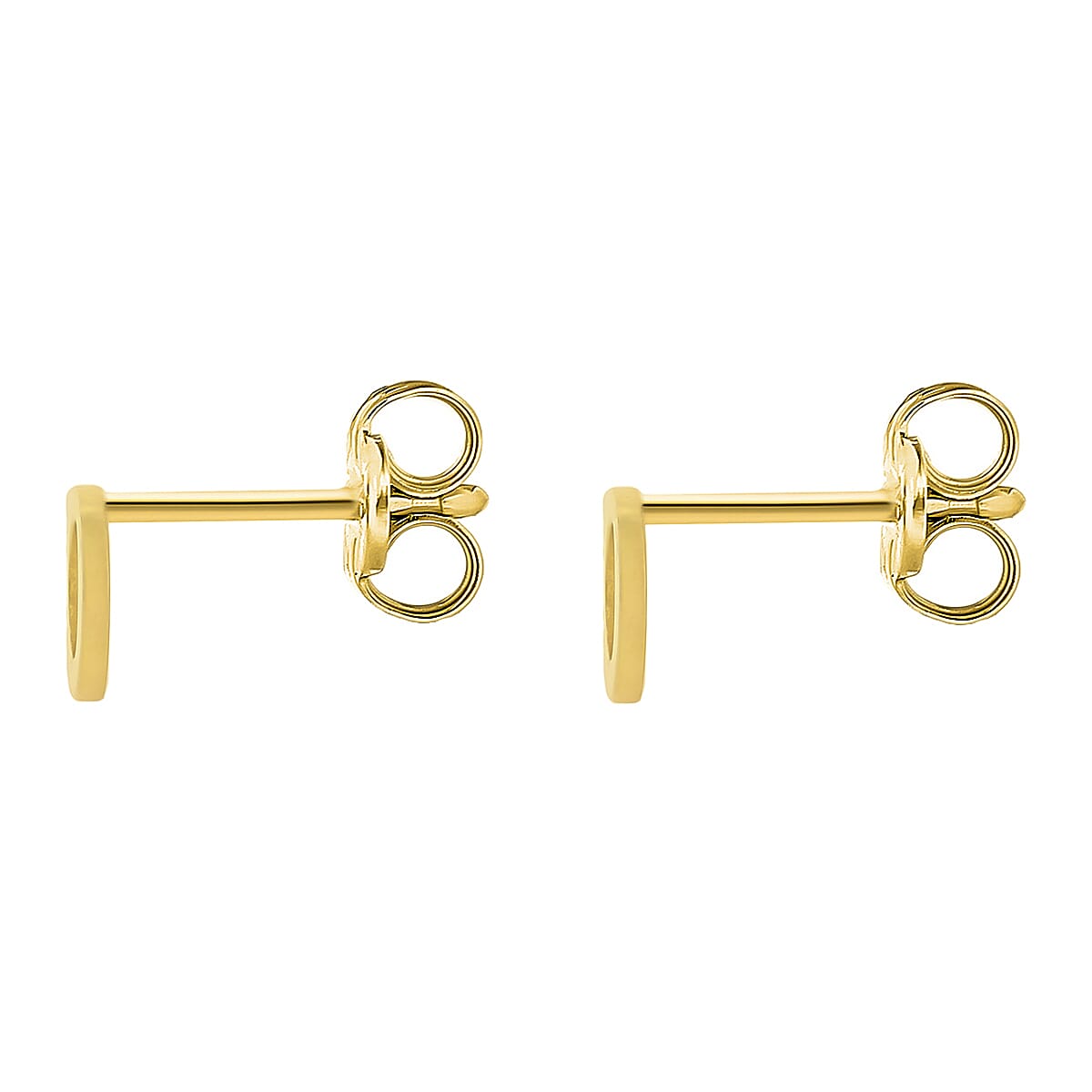 9K Yellow Gold 4.5mm X 5mm 'O' Initial Stud Earrings