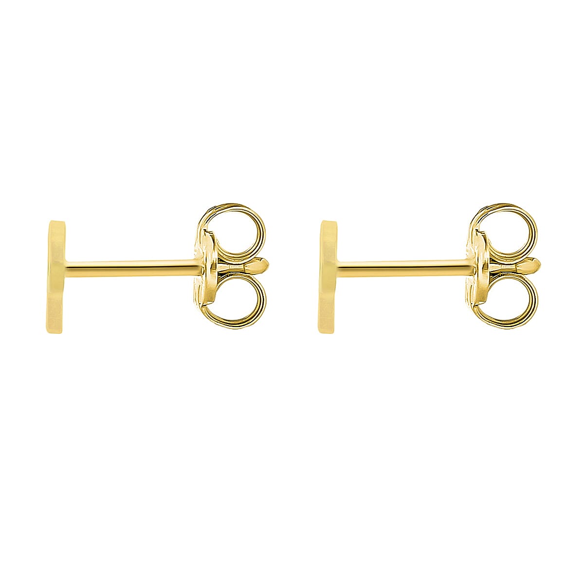 9K Yellow Gold 3.5mm X 5mm 'P' Initial Stud Earrings