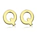 9K Yellow Gold 4.5mm X 5mm 'Q' Initial Stud Earrings