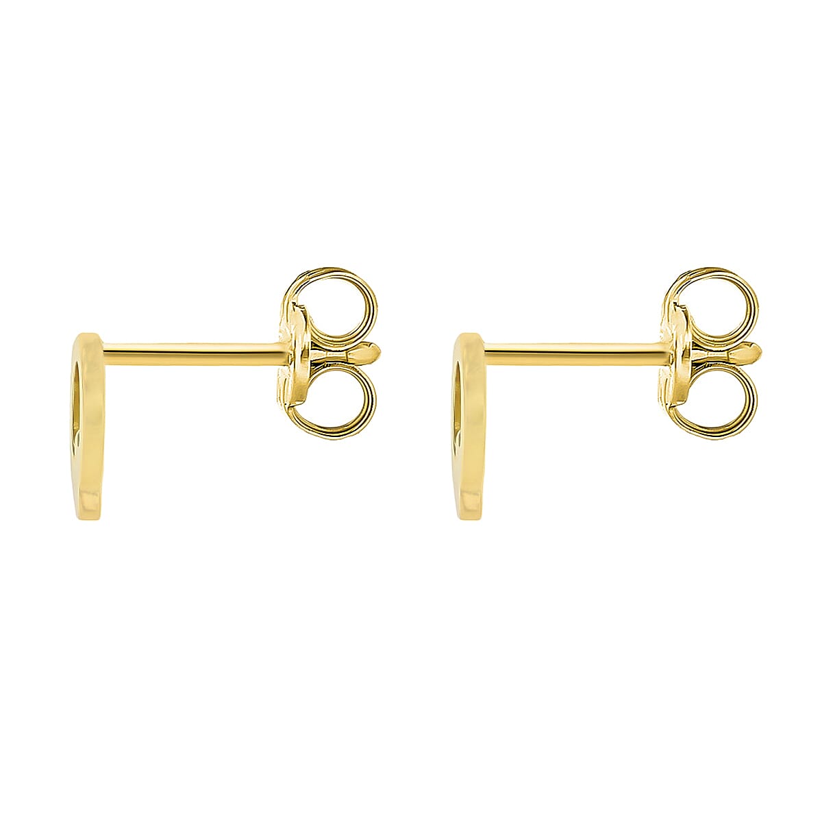 9K Yellow Gold 4.5mm X 5mm 'Q' Initial Stud Earrings