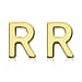 9K Yellow Gold 3.5mm X 5mm 'R' Initial Stud Earrings
