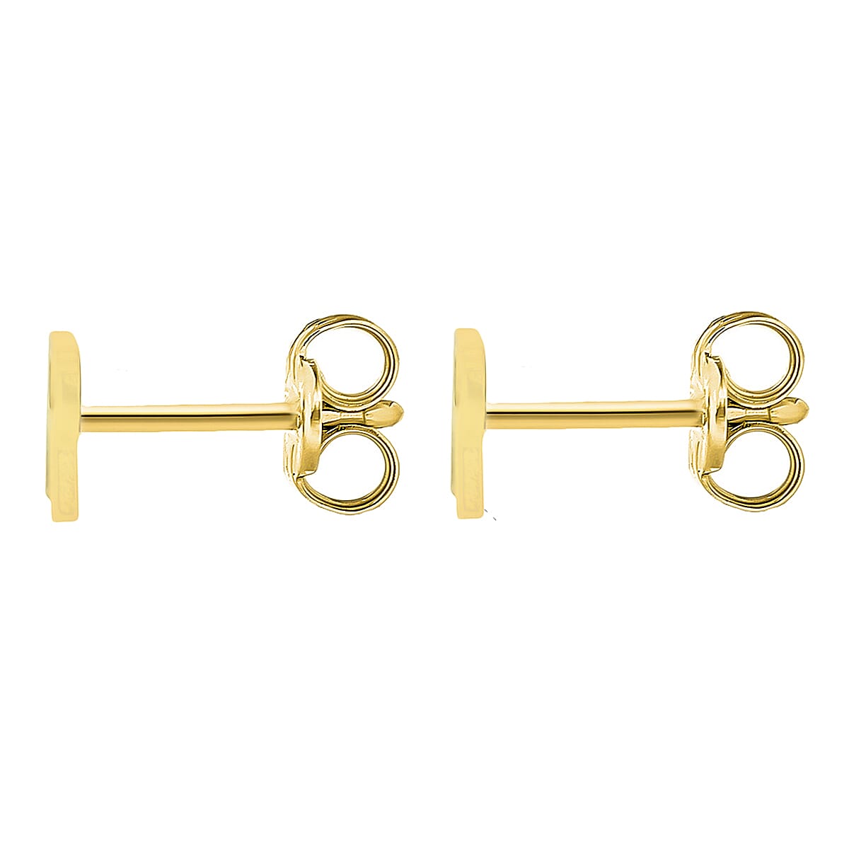 9K Yellow Gold 3.5mm X 5mm 'R' Initial Stud Earrings