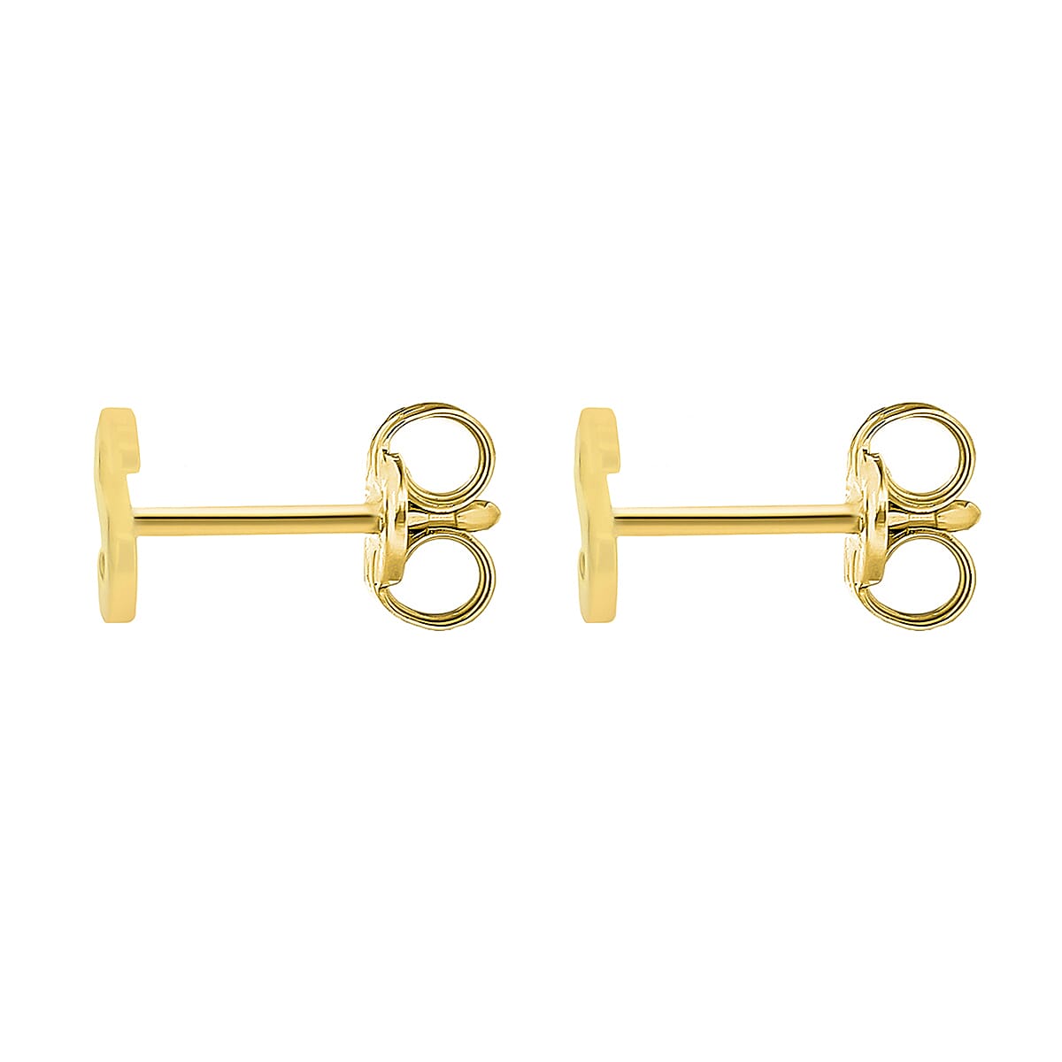 9K Yellow Gold 4mm X 5mm 'S' Initial Stud Earrings