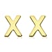 9K Yellow Gold 4mm X 5mm 'X' Initial Stud Earrings
