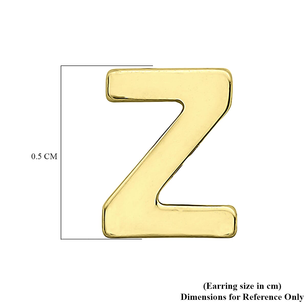 9K Yellow Gold 4mm X 5mm Z Initial Stud Earrings