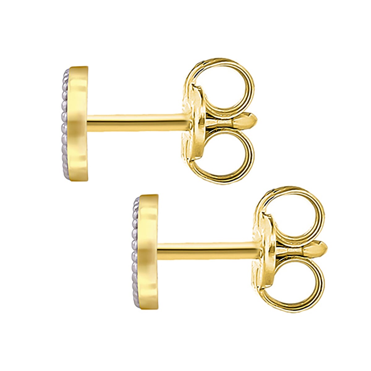 9K Two Colour 6mm Sunray Stud Earrings