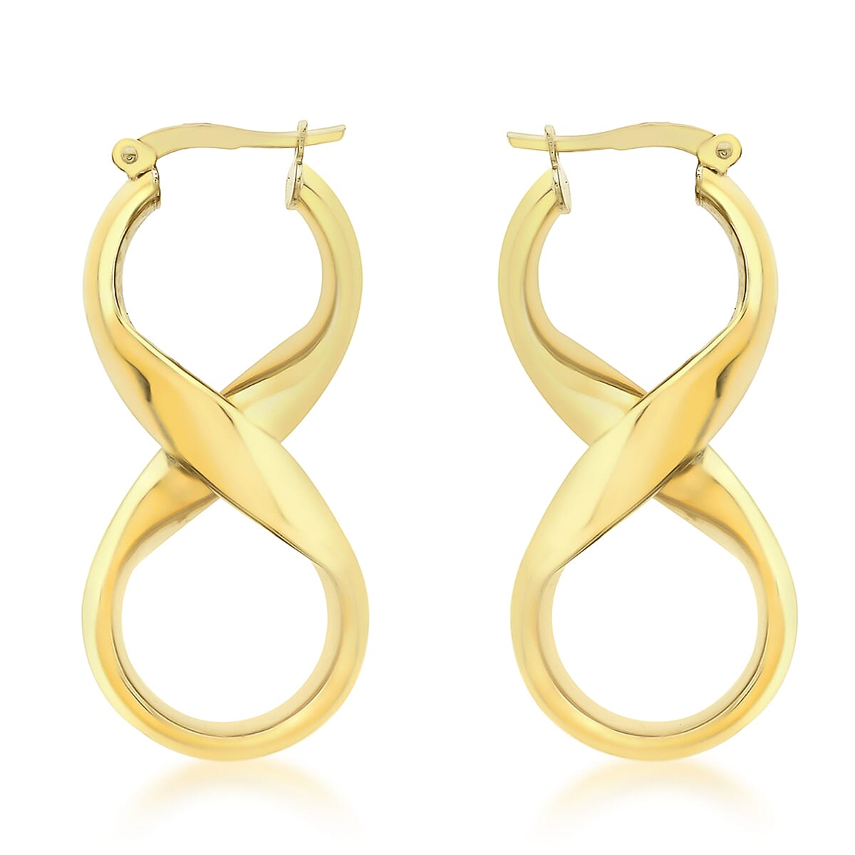 18K Yellow Gold Figure 8 Creole Earrings