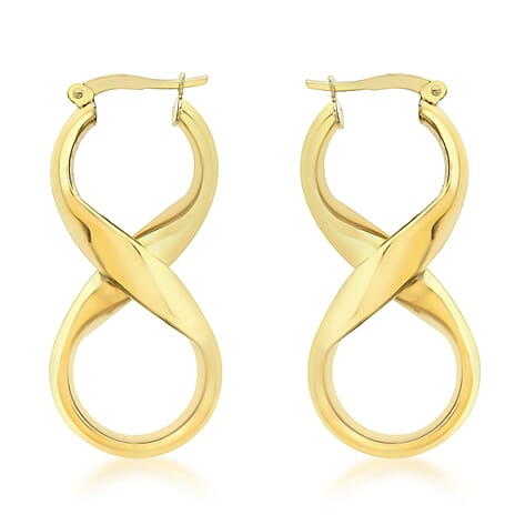 18K Yellow Gold Figure 8 Creole Earrings