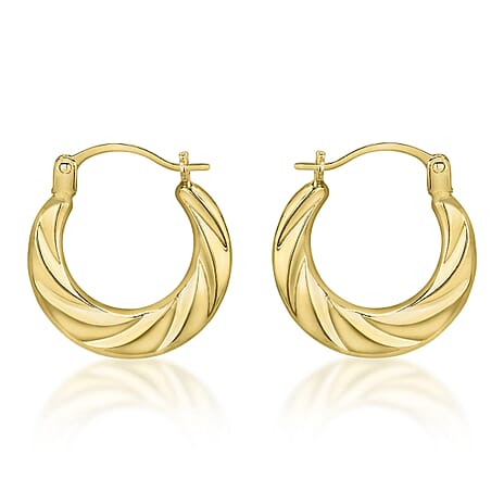 18K Yellow Gold 15.5mm X 15mm Twist Creole Earrings