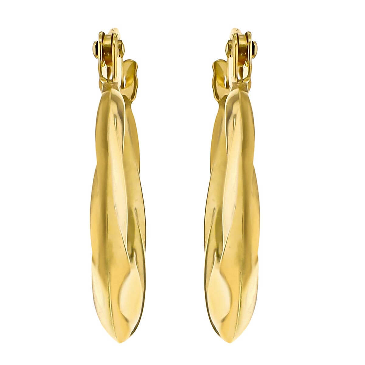 18K Yellow Gold 15.5mm X 15mm Twist Creole Earrings