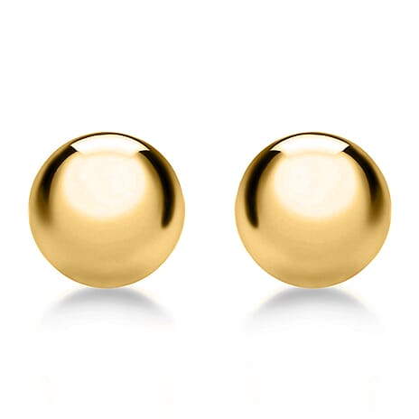 18K Yellow Gold 8mm Ball Stud Earrings