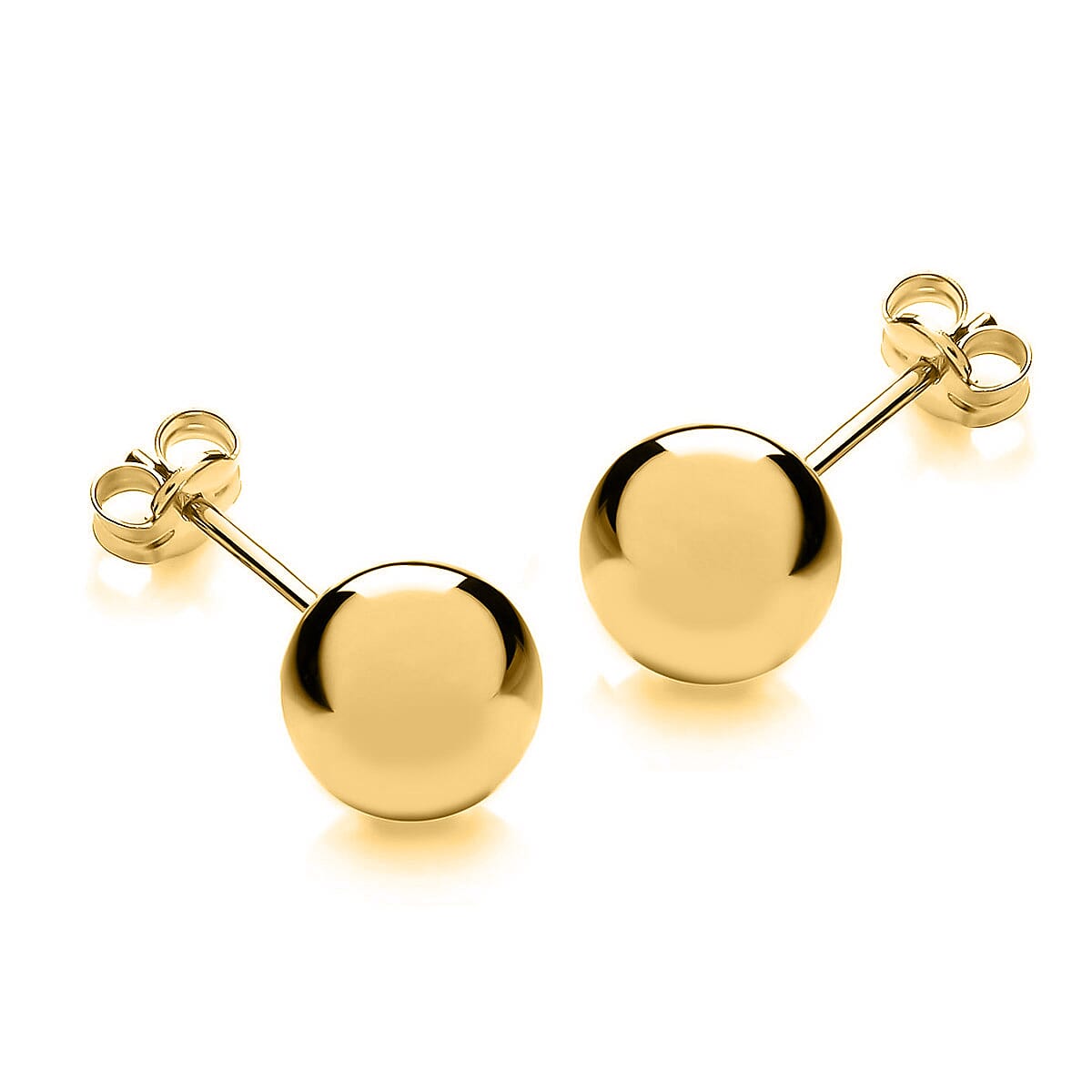 18K Yellow Gold 8mm Ball Stud Earrings