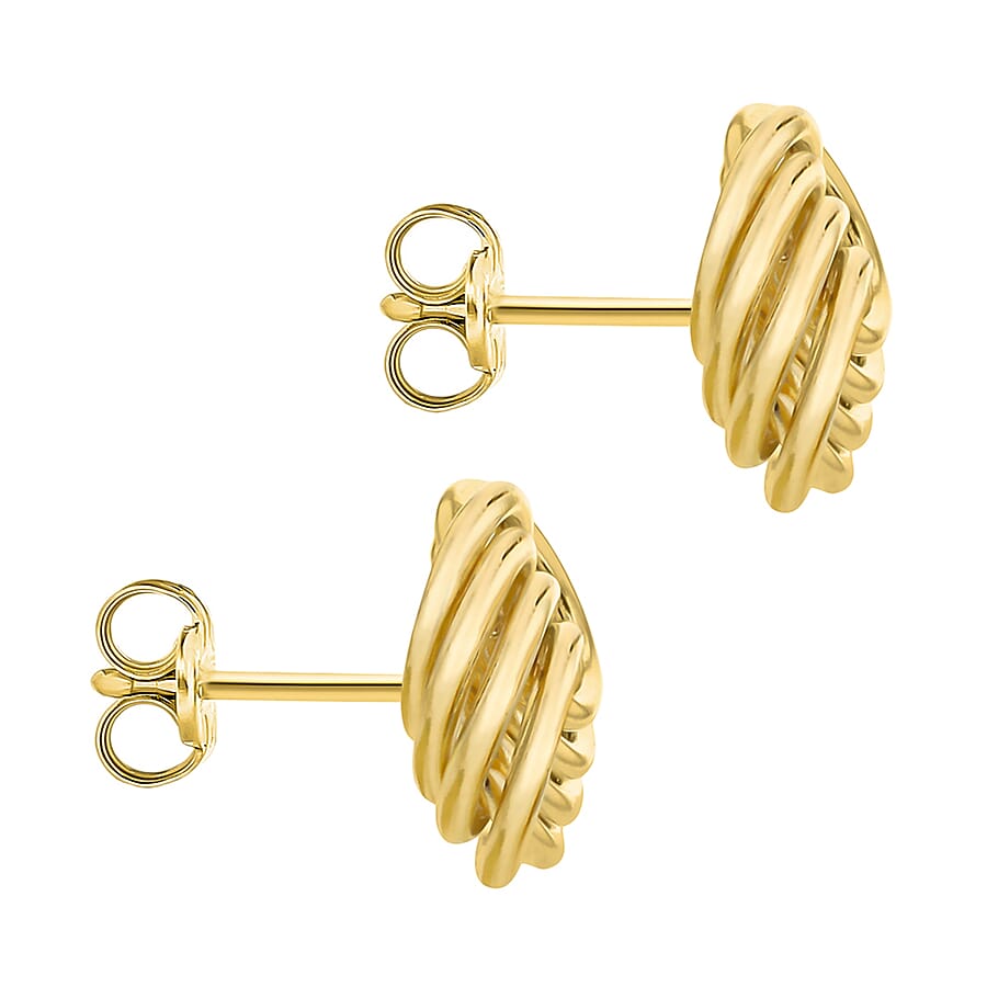 18K Yellow Gold 8mm Rose Stud Earrings