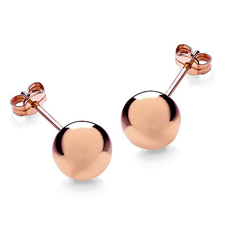 18K Rose Gold 8mm Ball Stud Earrings