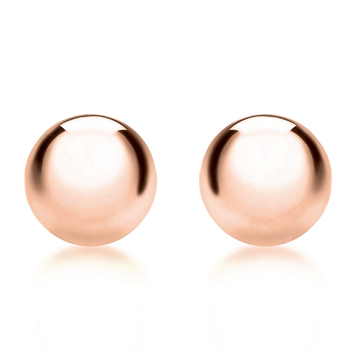 18K Rose Gold 8mm Ball Stud Earrings