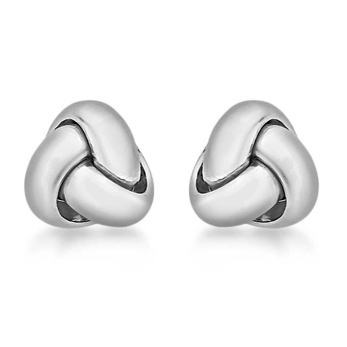 18K White Gold 6mm Knot Stud Earrings