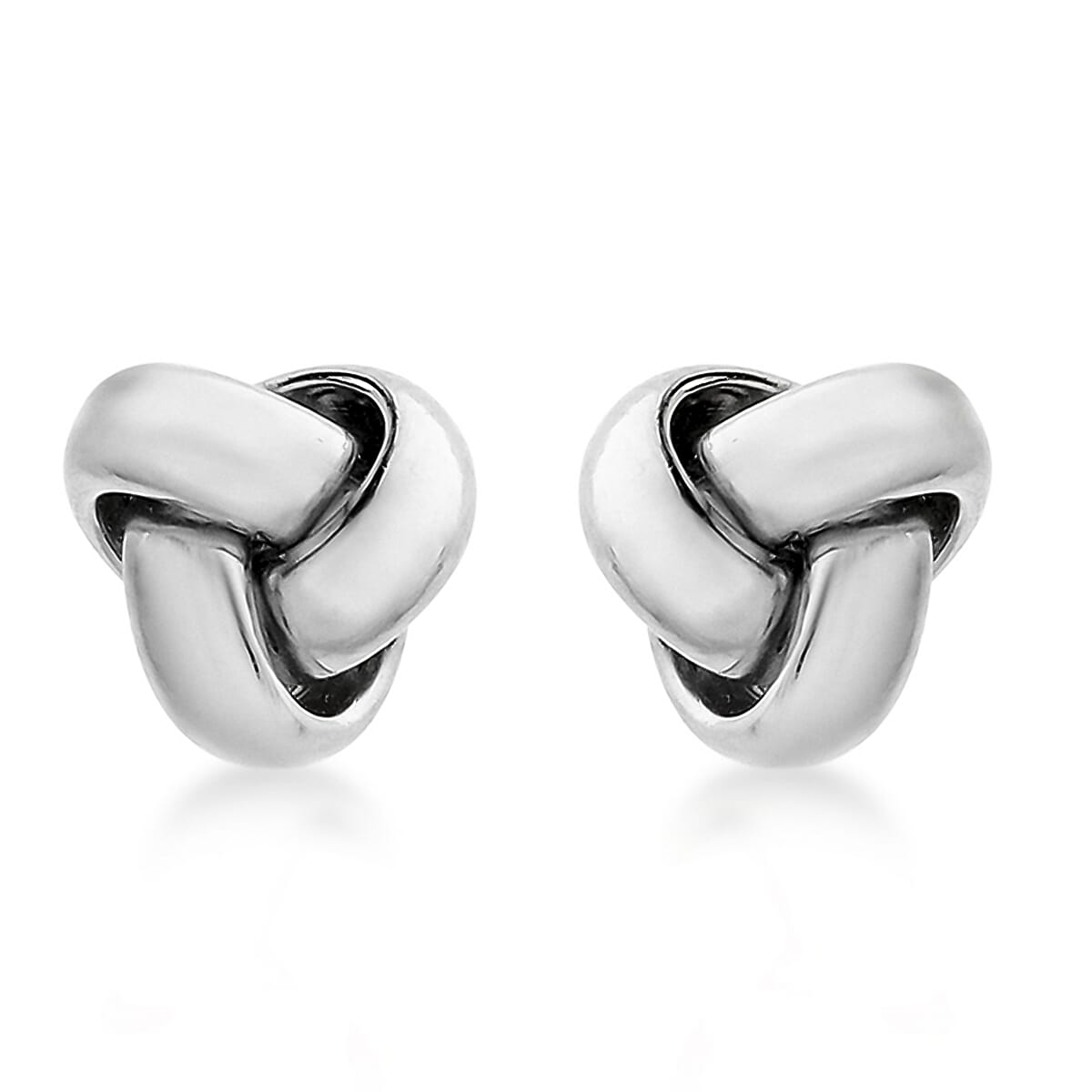 18K White Gold 8mm Knot Stud Earrings