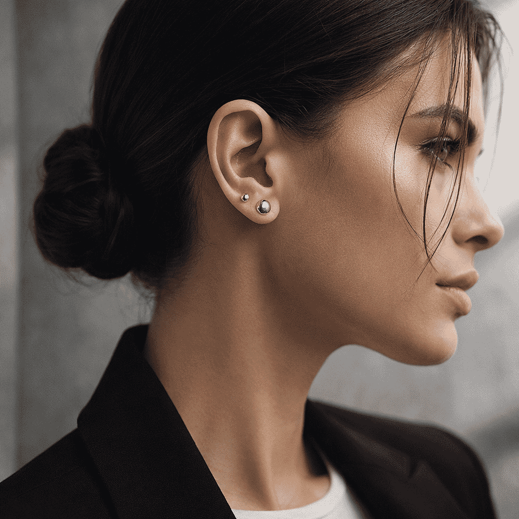 18K White Gold 3mm Polished Ball Stud Earrings