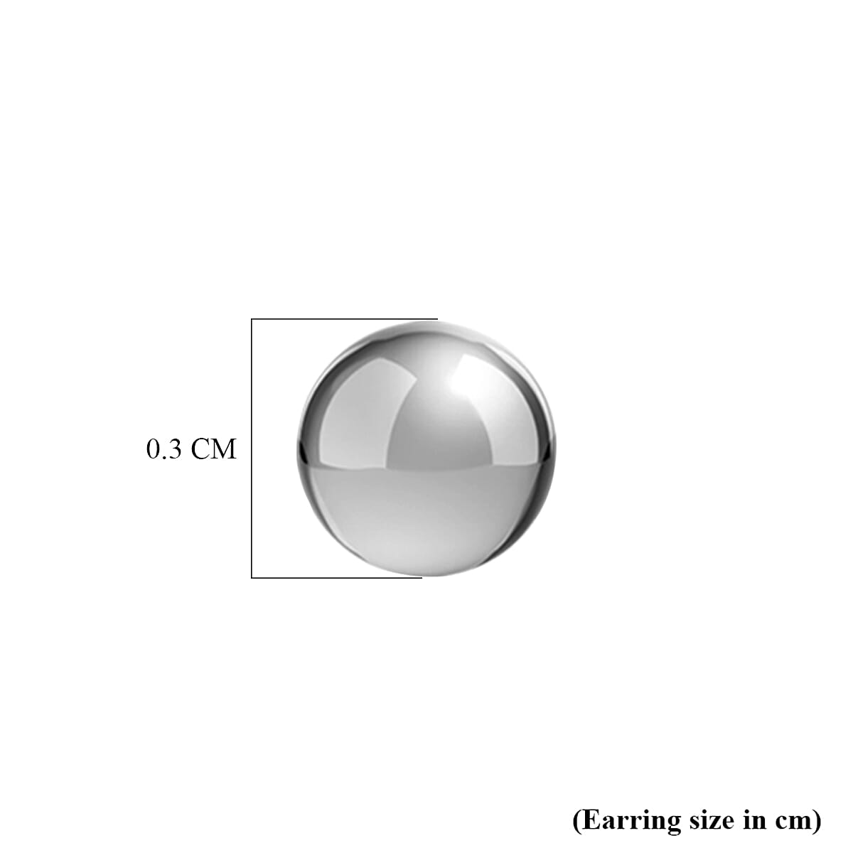 18K White Gold 3mm Polished Ball Stud Earrings