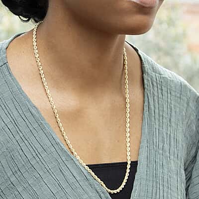 9K Yellow Gold Rope Chain 24 Inch 7190252 TJC - Main Image