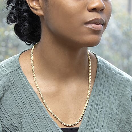 9K Yellow Gold Rope Chain 22 Inch