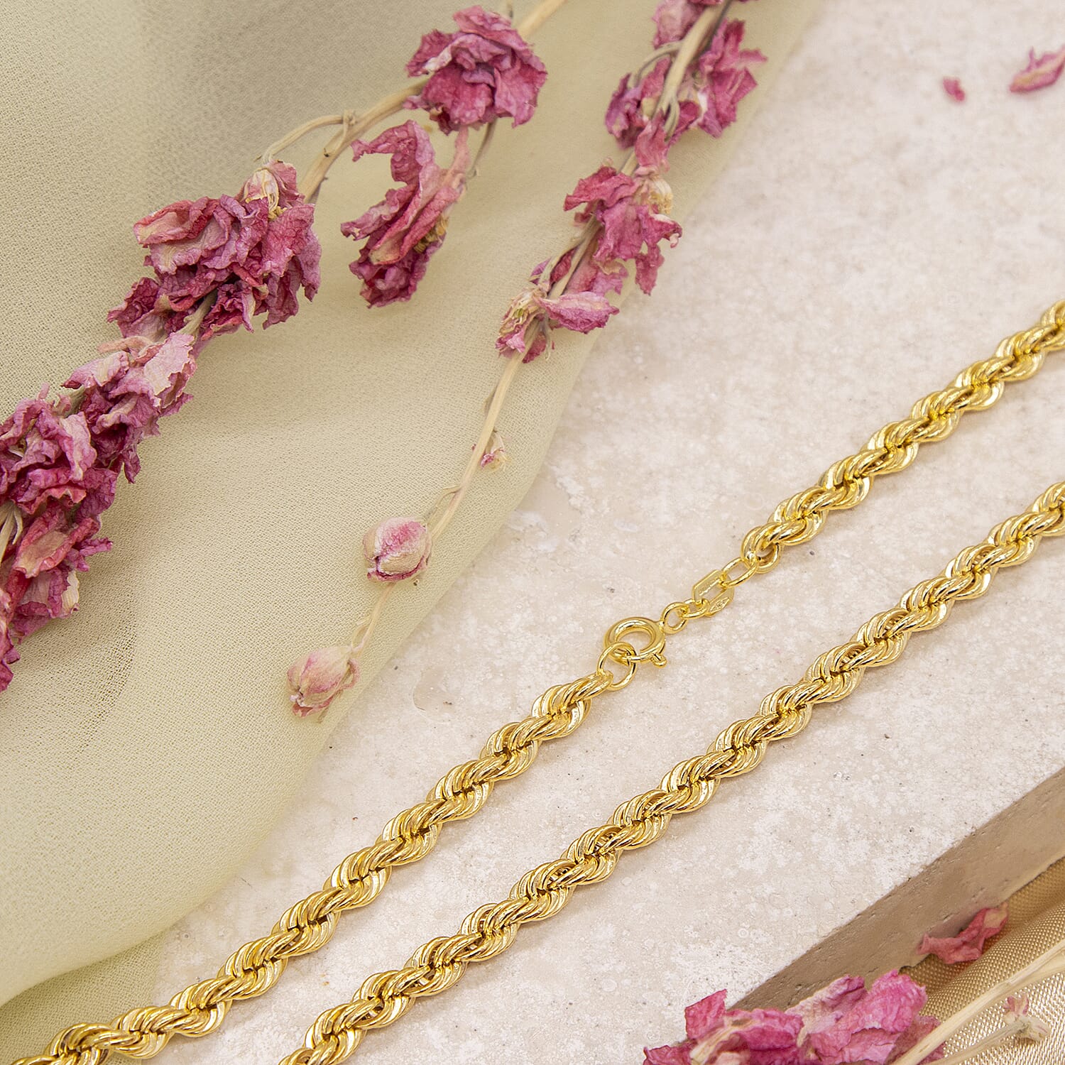 9K Yellow Gold Rope Chain 22 Inch