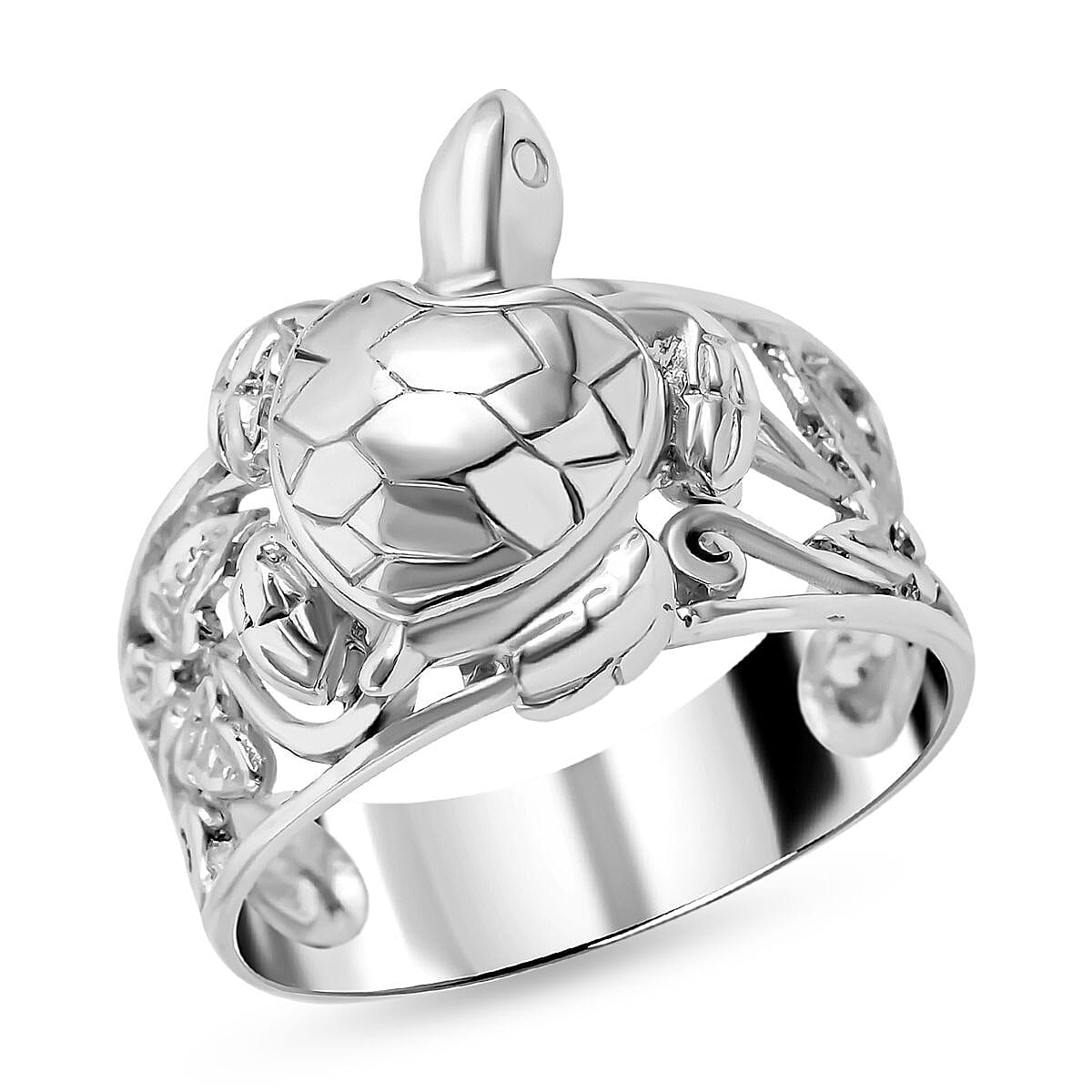 Bali Legacy Collection - Sterling Silver Turtle Ring, Silver Wt. 5.60