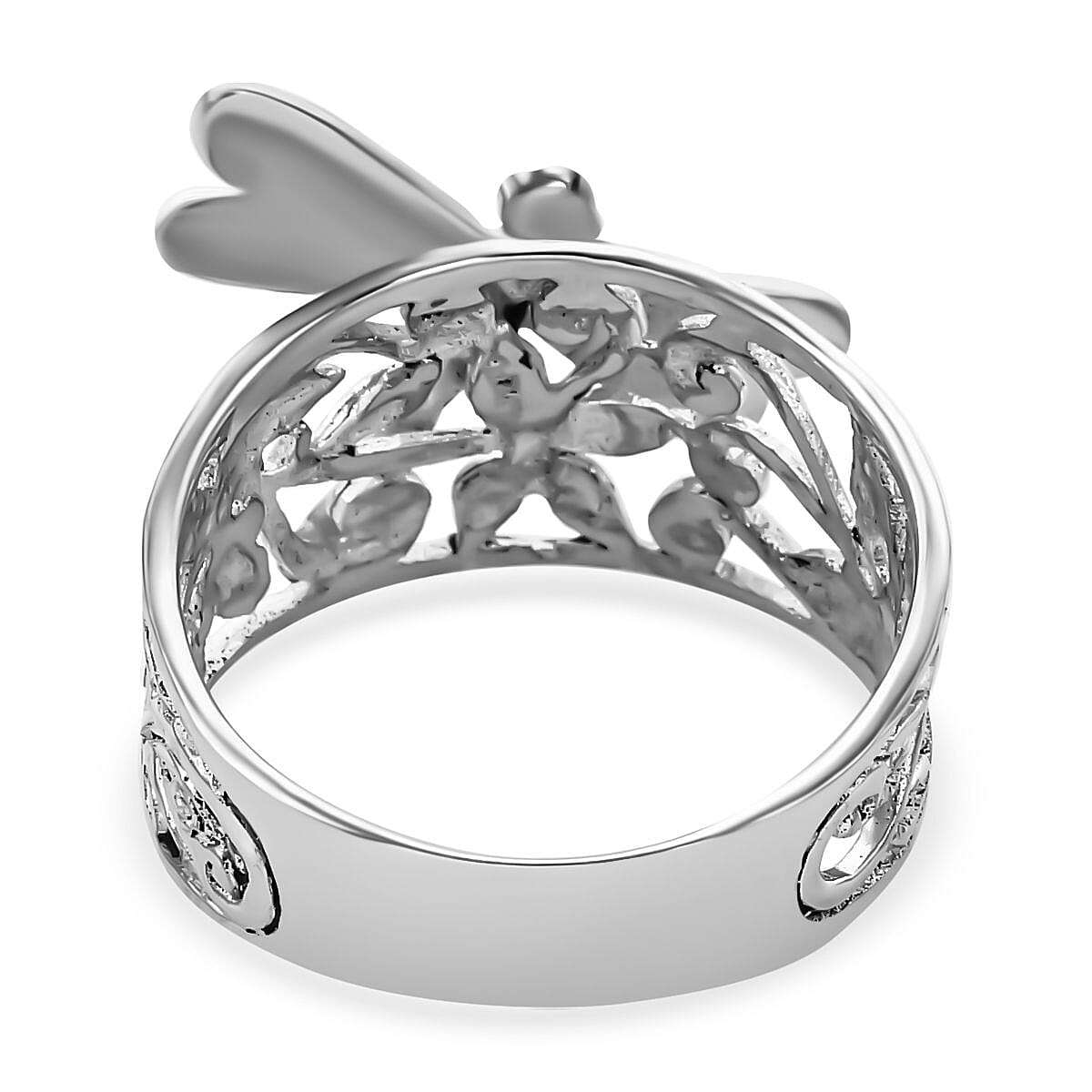 Royal Bali Collection - Sterling Silver Handcrafted Dragonfly Ring, Silver Wt. 7.5 Gms