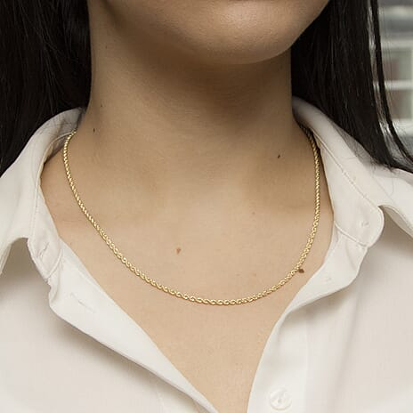 9K Yellow Gold Rope Chain 18 Inch
