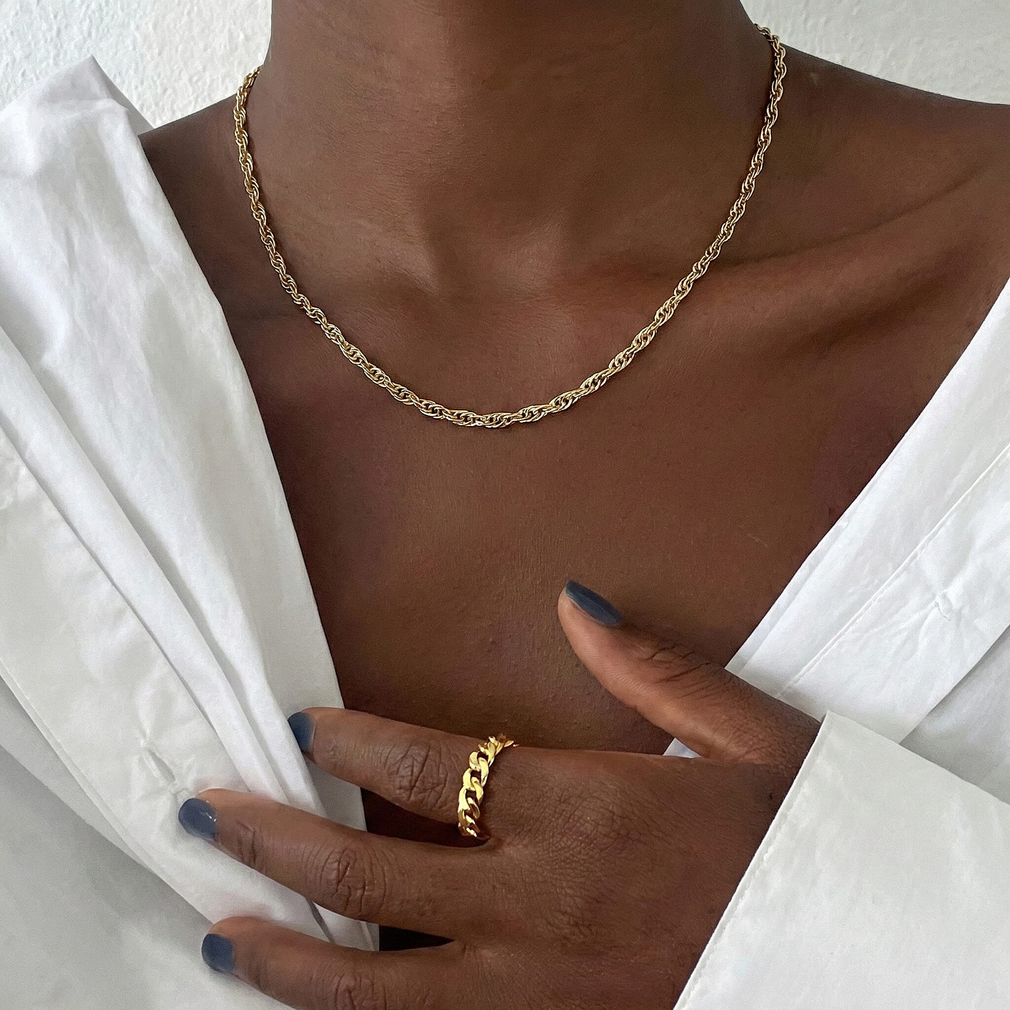 9K Yellow Gold Prince Of Wales Chain (Size - 16) with Spring Ring clasp