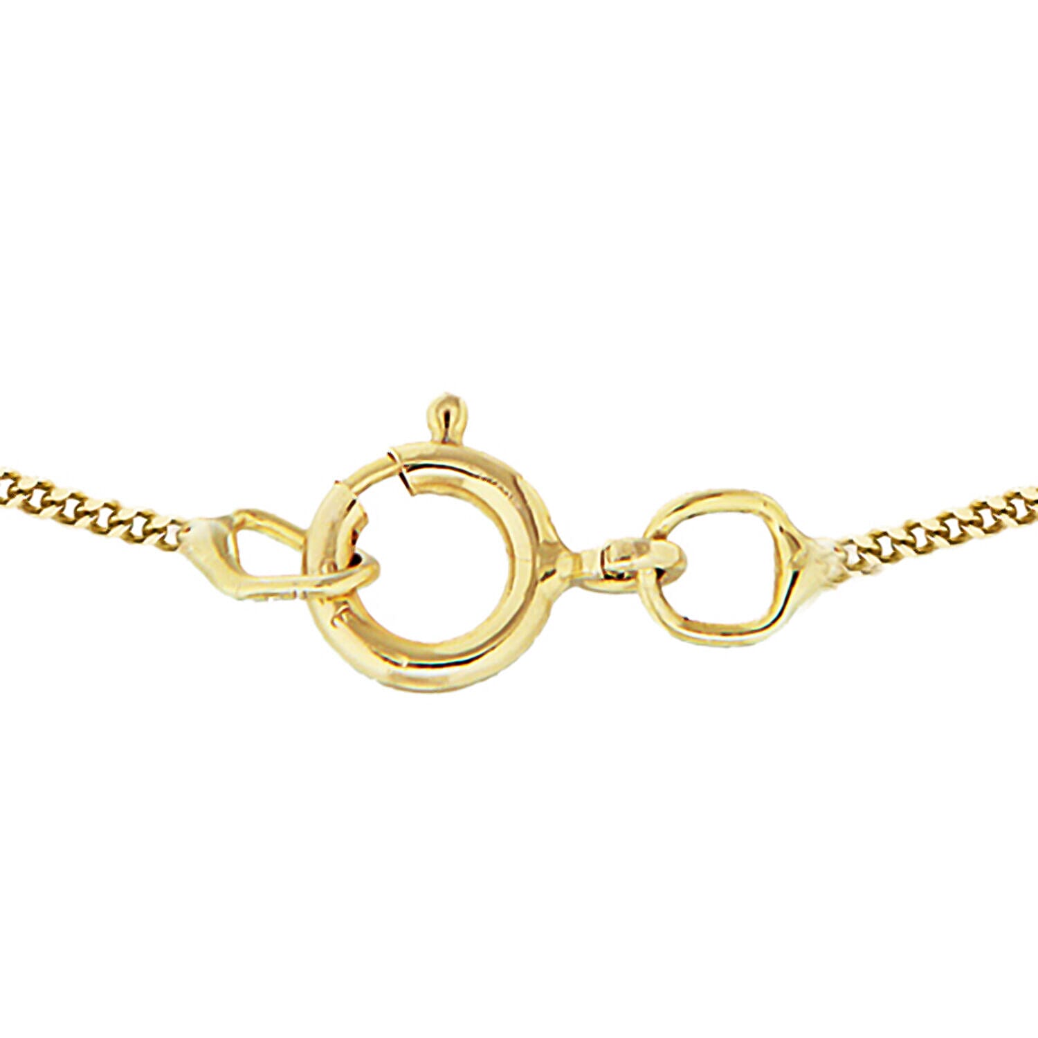 9K Yellow Gold Diamond Cut Curb Chain 16 Inch