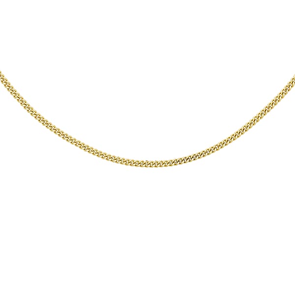 9K Yellow Gold Diamond Cut Curb Chain 16 Inch - 7190324 - TJC