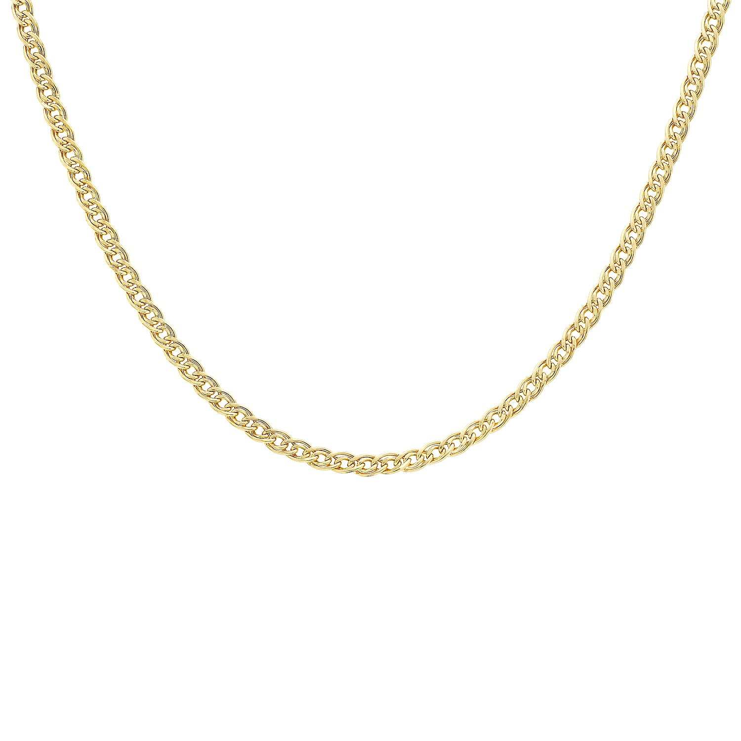 9K Yellow Gold Double Curb Chain 20 Inch