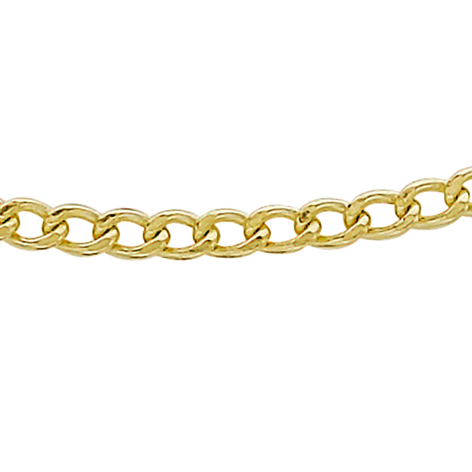 9K Yellow Gold Flat Curb Chain 16 Inch