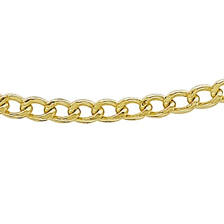9K Yellow Gold Flat Curb Chain 16 Inch