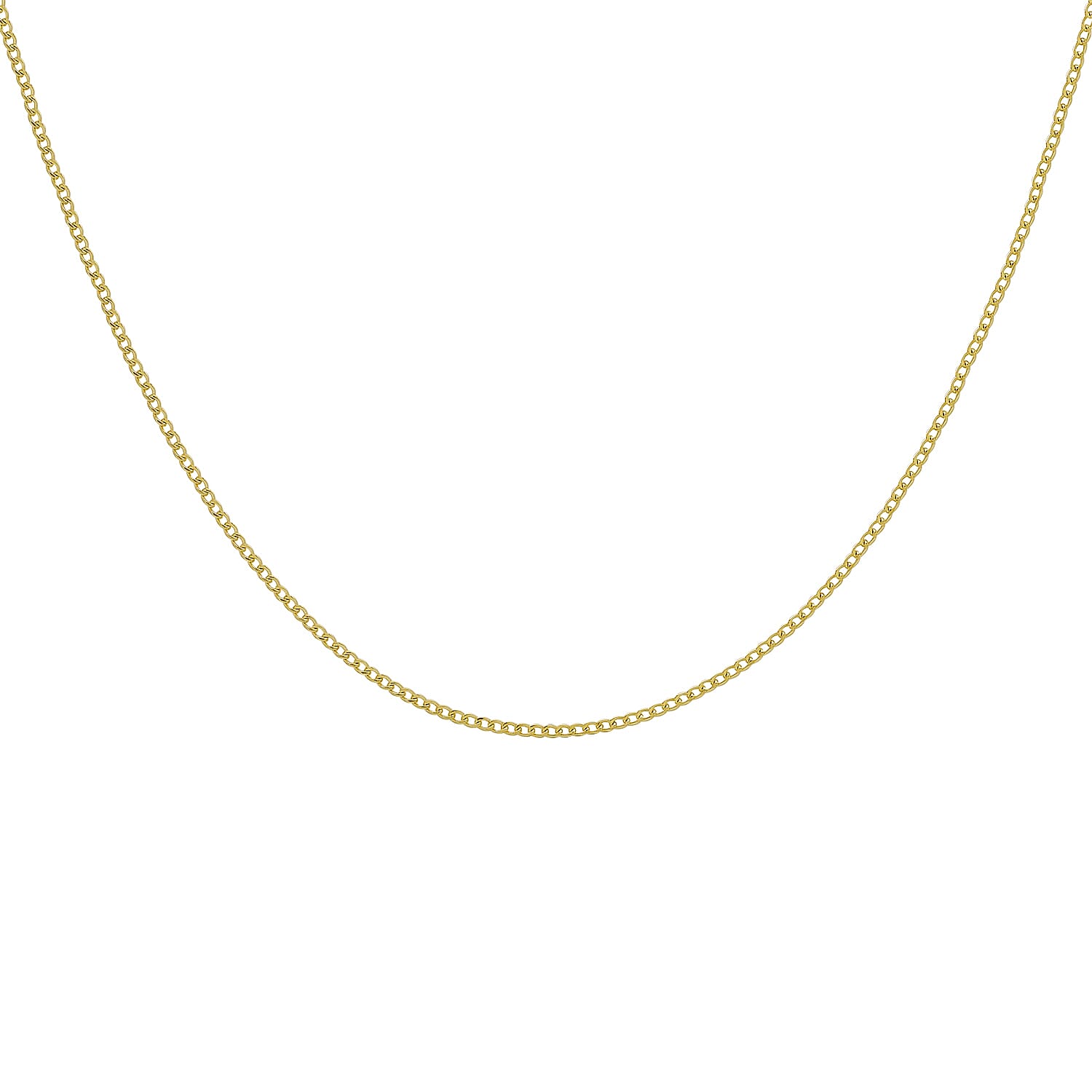 9K Yellow Gold Flat Curb Chain 16 Inch