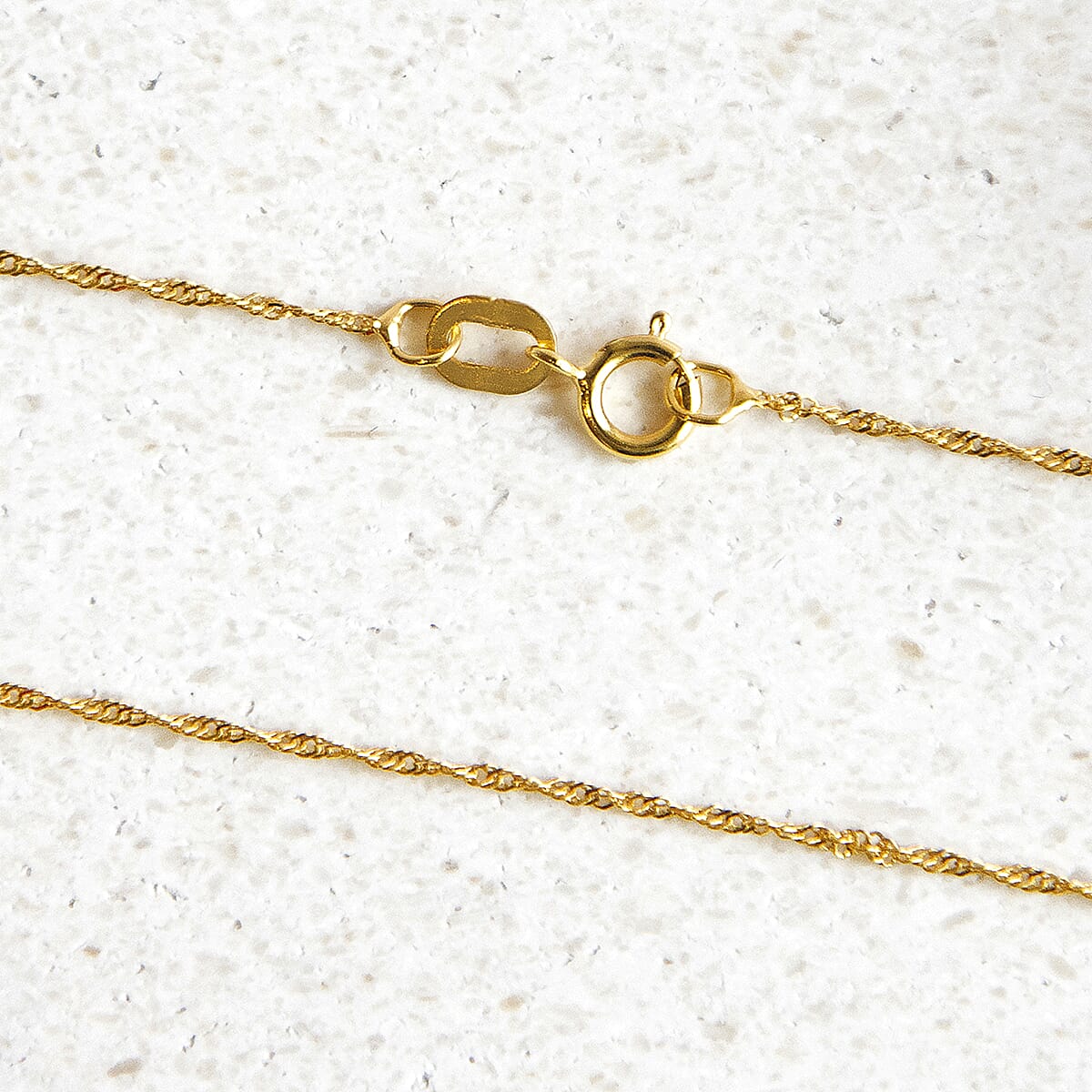 9K Yellow Gold Diamond Cut Twist Curb Chain 16 Inch