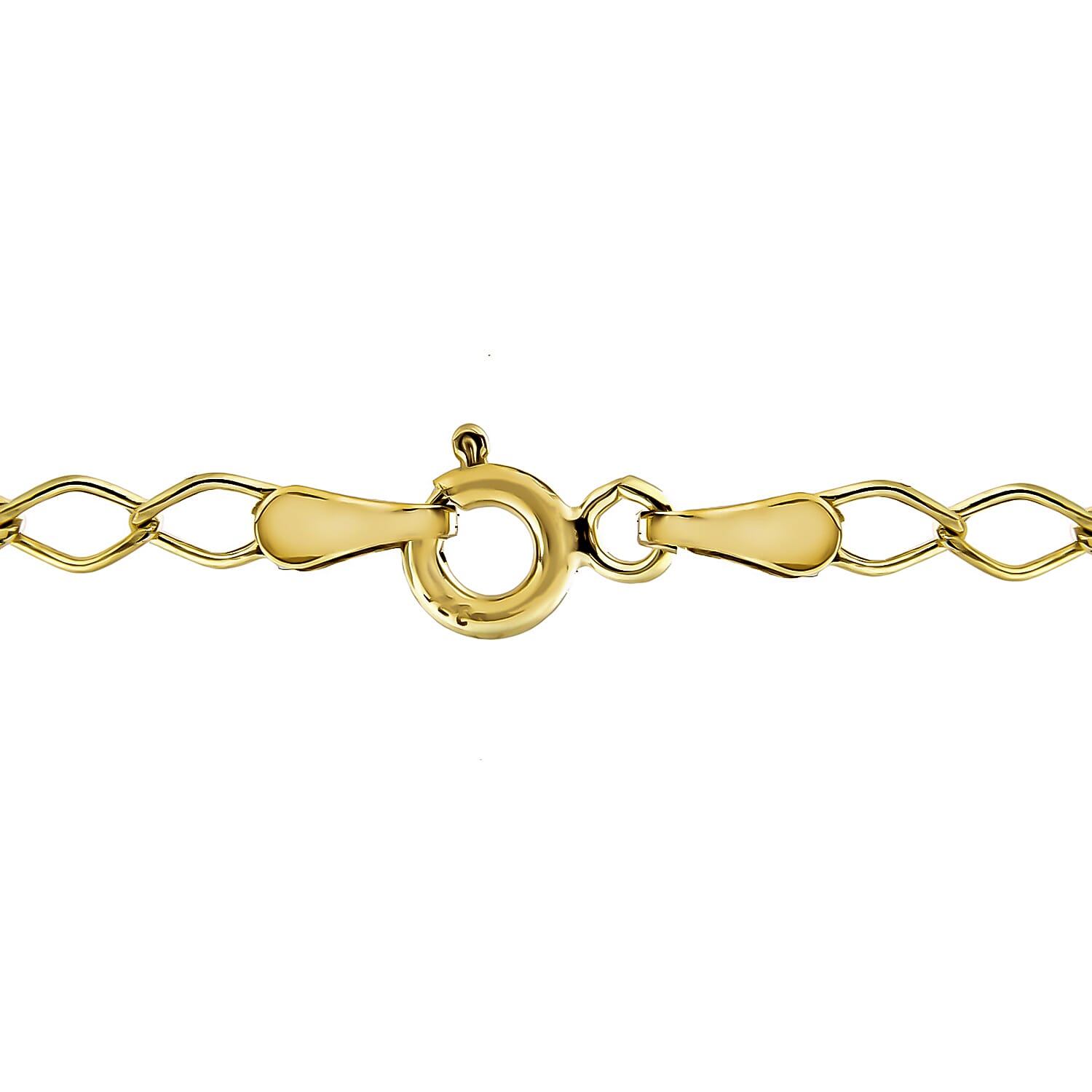 9K Yellow Gold Hollow Diamond Link Curb Chain 18 Inch