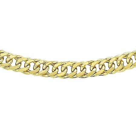 9K Yellow Gold 3 MM Curb Chain With Lobster Clasp 16 Inch Diamond Cut