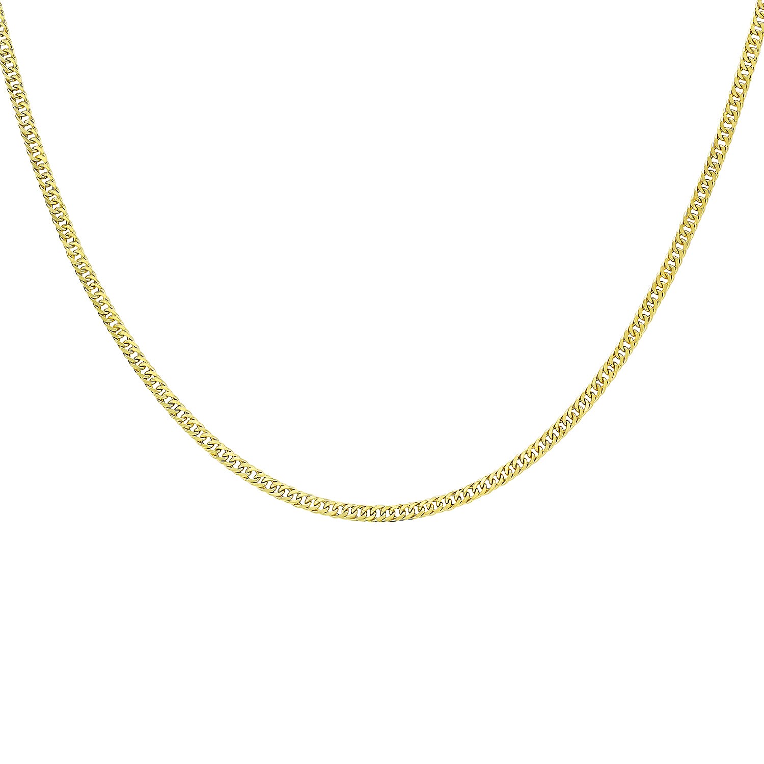 9K Yellow Gold Triple Curb Chain 16 Inch
