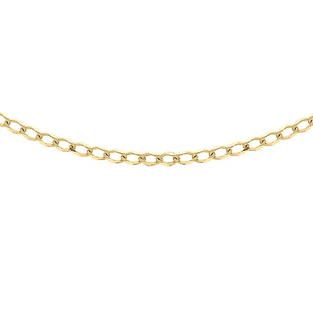 9K Yellow Gold Flat Curb Chain 16 Inch 9K Yellow Gold Flat Curb Chain 16 Inch