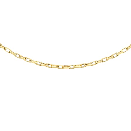 9K Yellow Gold 1.3 MM Belcher Chain With Spring Ring Clasp 18 Inch Diamond Cut