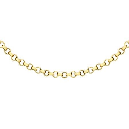 9K Yellow Gold Round Belcher Chain 18 Inch